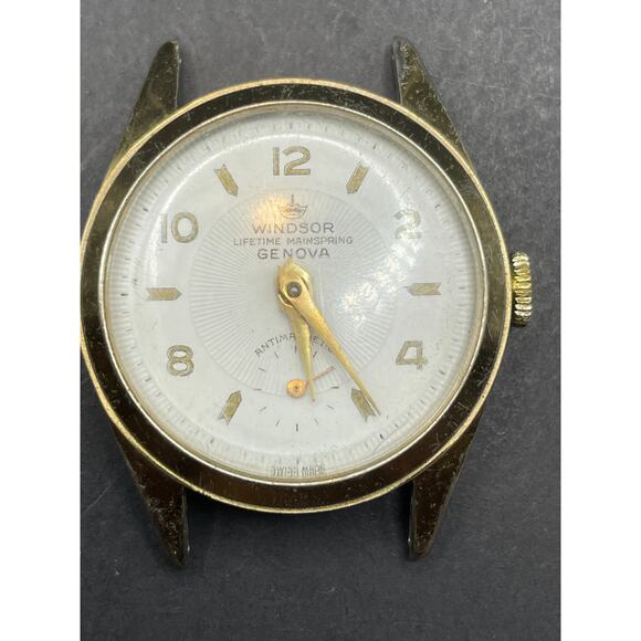 Vintage Men's Windsor Genova Lifetime Mainspring Anti-Magnetic Watch Gold Tone - Picture 1 of 9